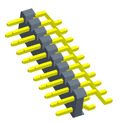 2.54mmPin Header  Dual Row Horizontal SMT（with post/cap）